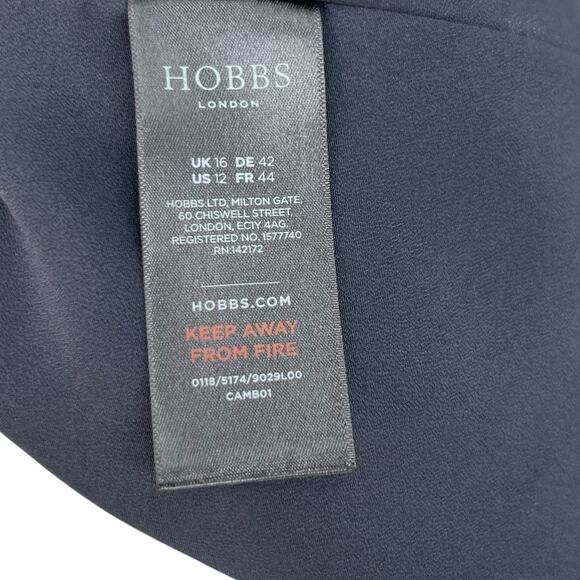 Hobbs London Brea Dress Floral Print Sleeveless Navy Blue Size US 12 - Picture 13 of 14